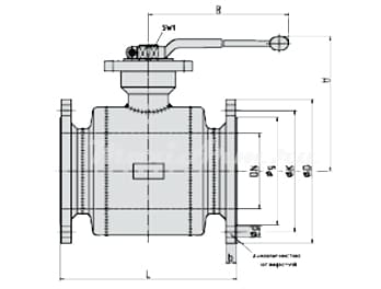 Шаровые краны с фланцевым соединением Полный проход BBF/FSK-V-HS DN 32-200